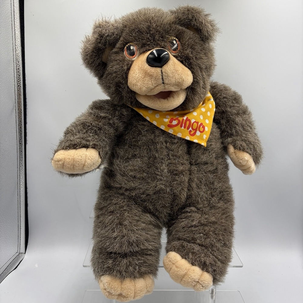 Vintage 18" 1986 Bingo Bear Plush Hand Puppet Hasbro Softies Non Working